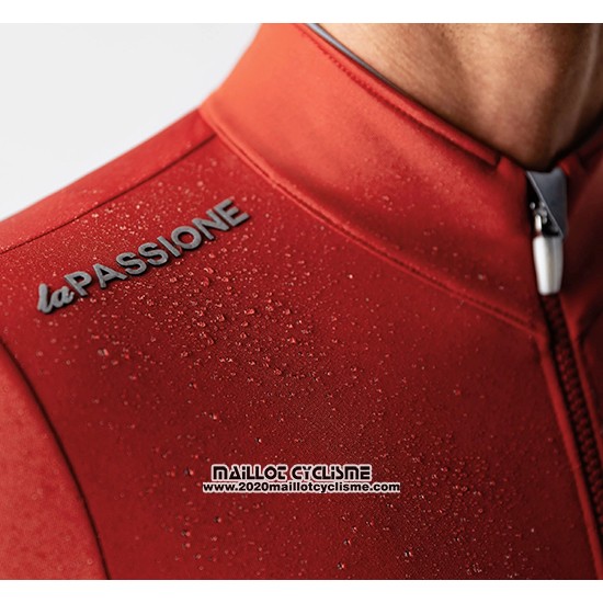 2019 Maillot Ciclismo La Passione Orange Gris Manches Longues et Cuissard